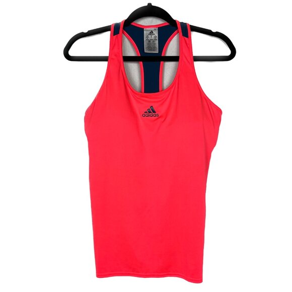 adidas Tops - Adidas Racerback Sports Tank Top Medium Built In Bra Hot Pink Workout Gym Shirt